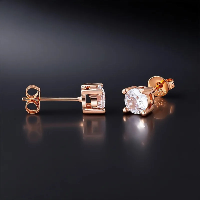 S&S Titanium Zircon Stud Earrings – Asscher Cut – Collection