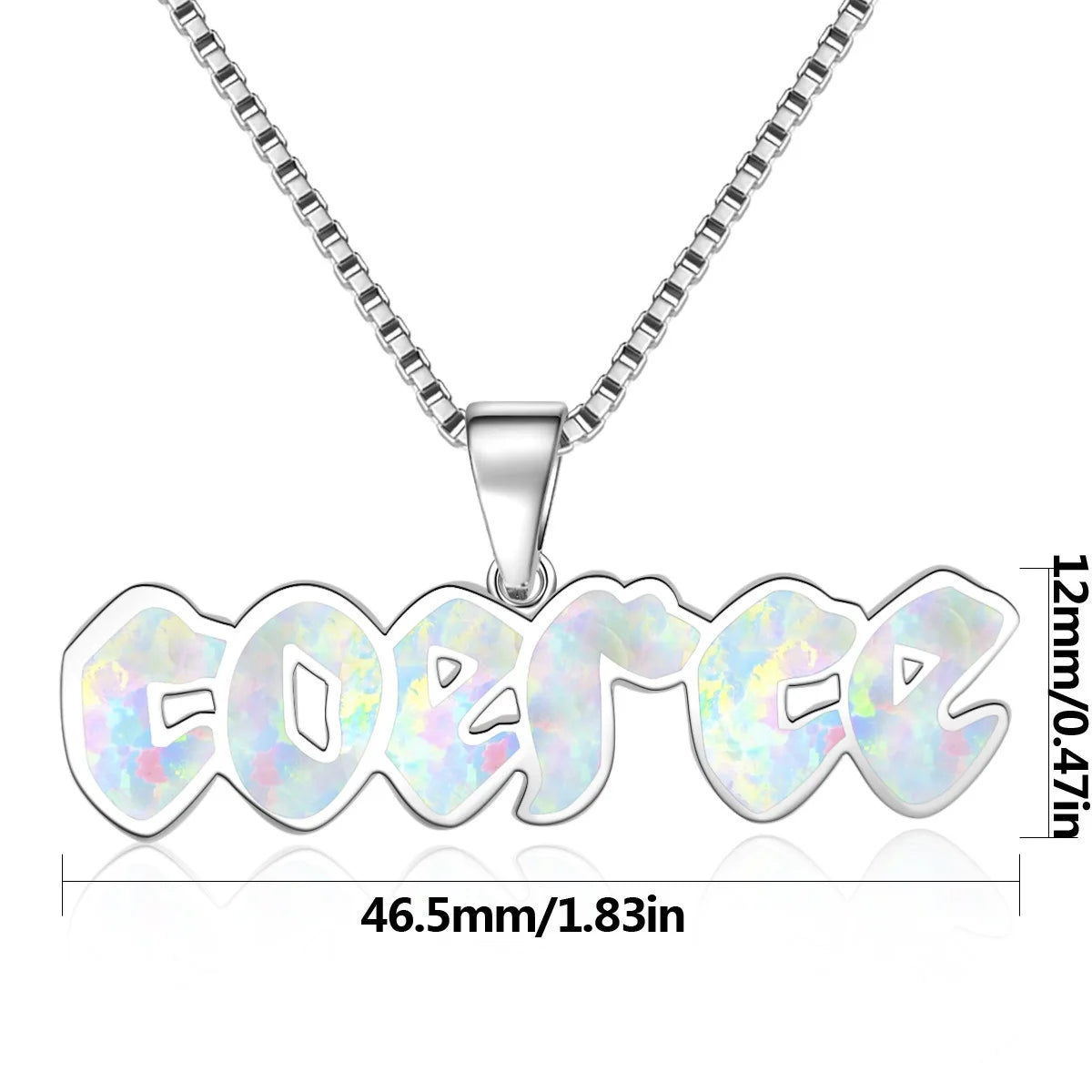 TikTok Ins Viral Custom Letter Necklace | Trendy Copper Silver Plated Dainty White Opal Pendant Link Chain for Women Wholesale
