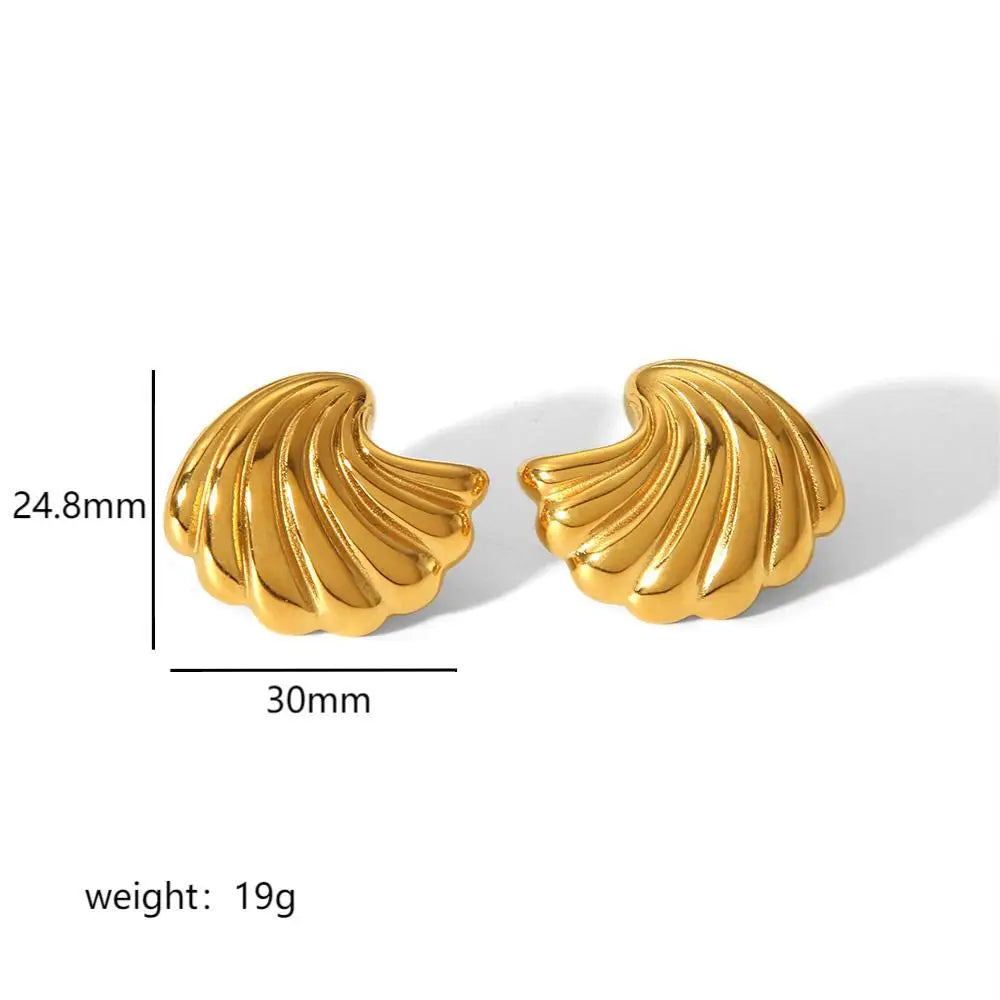 S&S Geometric Line Stud Earrings | 18K Gold Plated | S&S