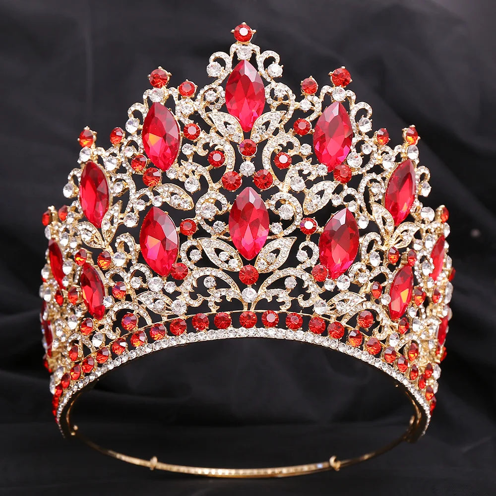 BELLEWORLD Hot Fashion Luxury Coronas Para Reinas Hairpieces for Brides Shiny Big Rhinestone Wedding Party Crown Tiaras Tiaras