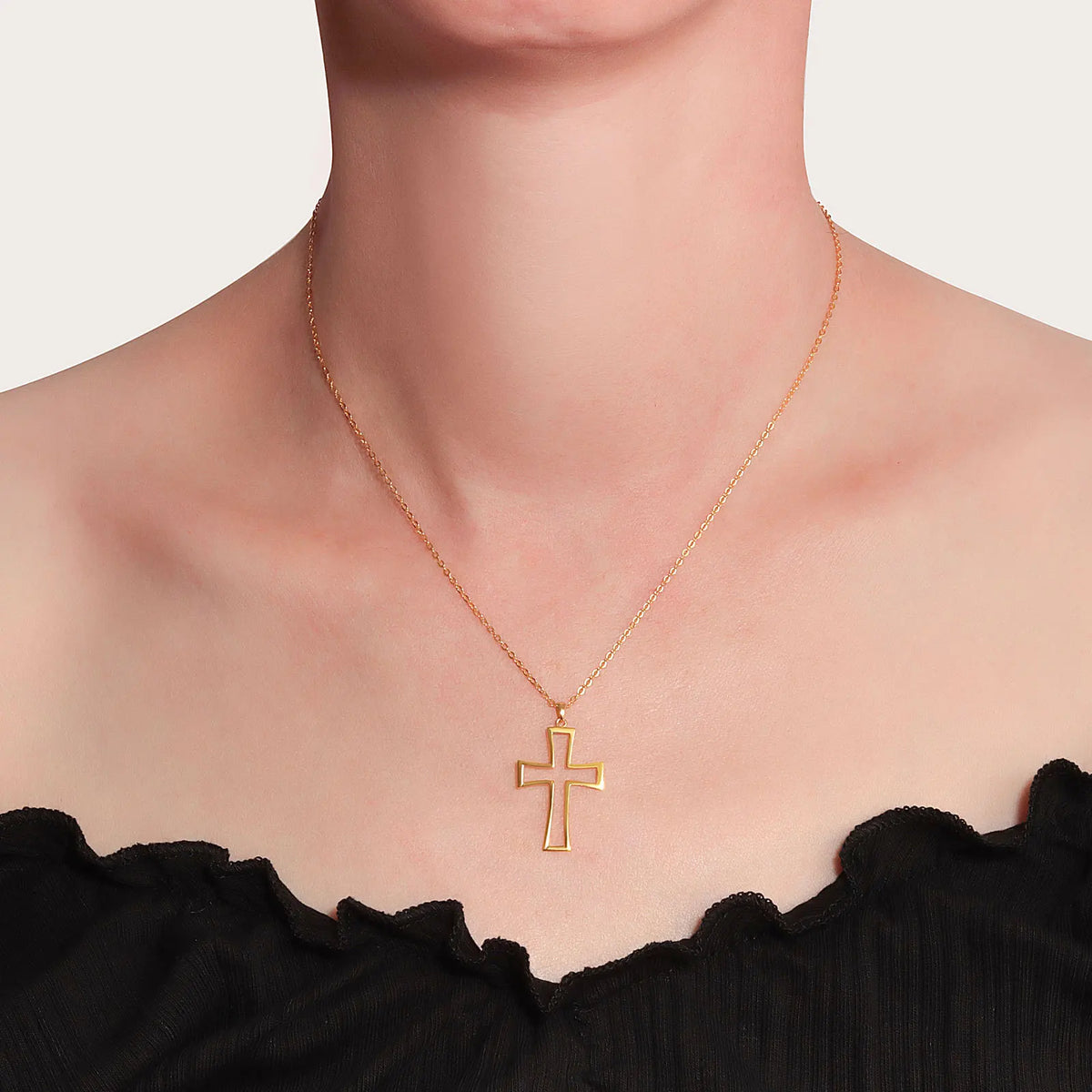 REDheart Fine Jewelry Cross Necklace Women Irish Celtic Claddagh Rose Silver 925 Gold Plated Hollow Cross Necklace for Women