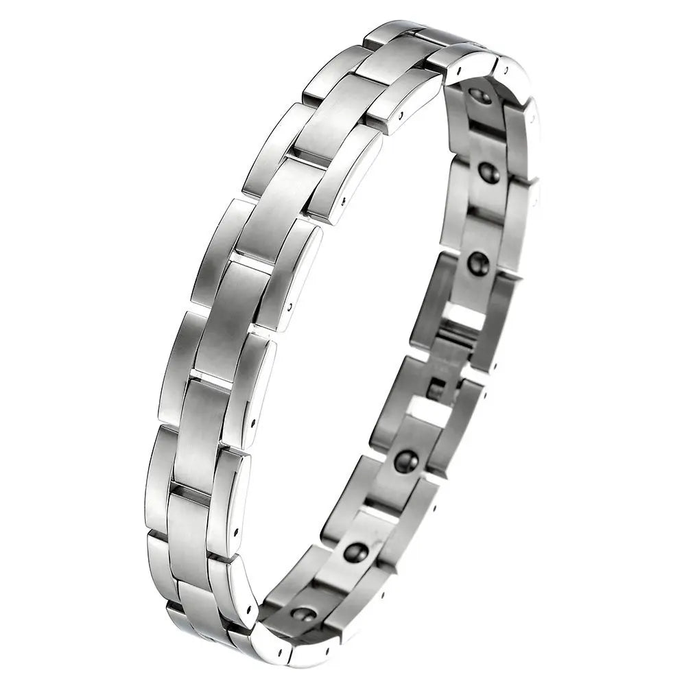 Classic Titanium Germanium Steel Women's Men's Magnetic Fashion Jewelry Bracelet