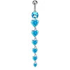 S&S Stainless Steel Heart Dangle Belly Button Ring | 6 Colours | 70mm