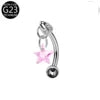 S&S Titanium Zircon Internally Threaded Eyebrow Stud | Multi-Shape & Colour