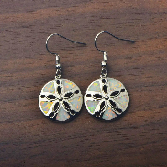 Geometric Opal Drop Earrings - Blue Fire Opal Solitaire & CZ Accent Design | Elegant Formal Jewelry Bulk Gifts