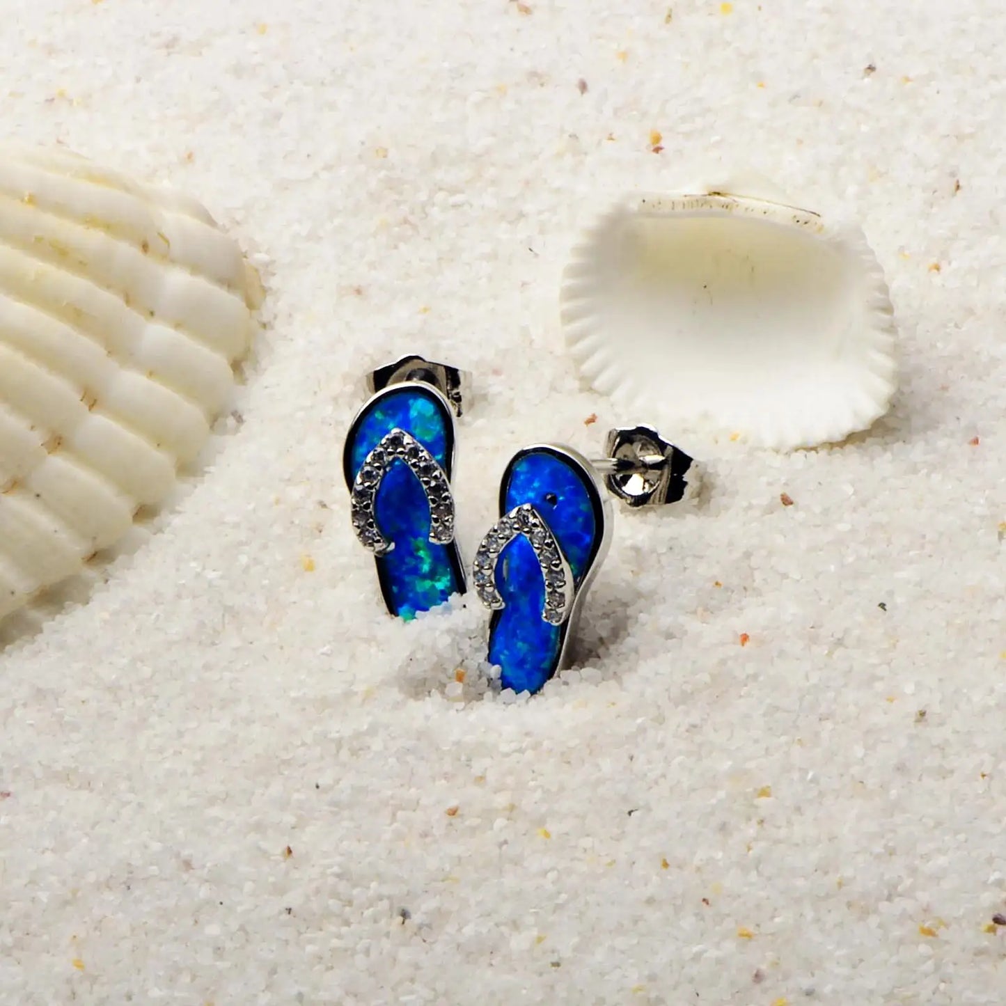 Jewelry for Women Bohemian Plant Floral Cluster Silver Plated  Opal Slippers Stud Earrings