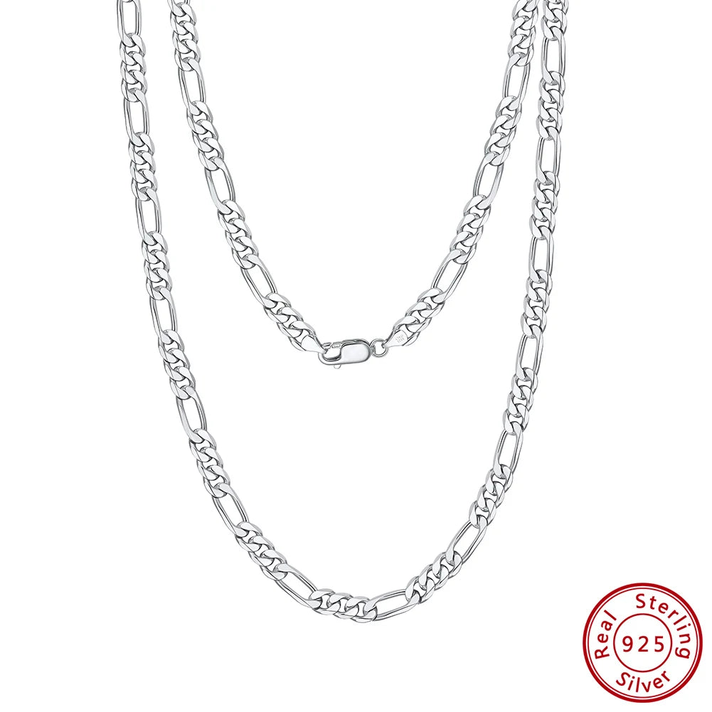 S&S Diamond-Cut Figaro Chain Necklace | 925 Sterling Silver | S&S