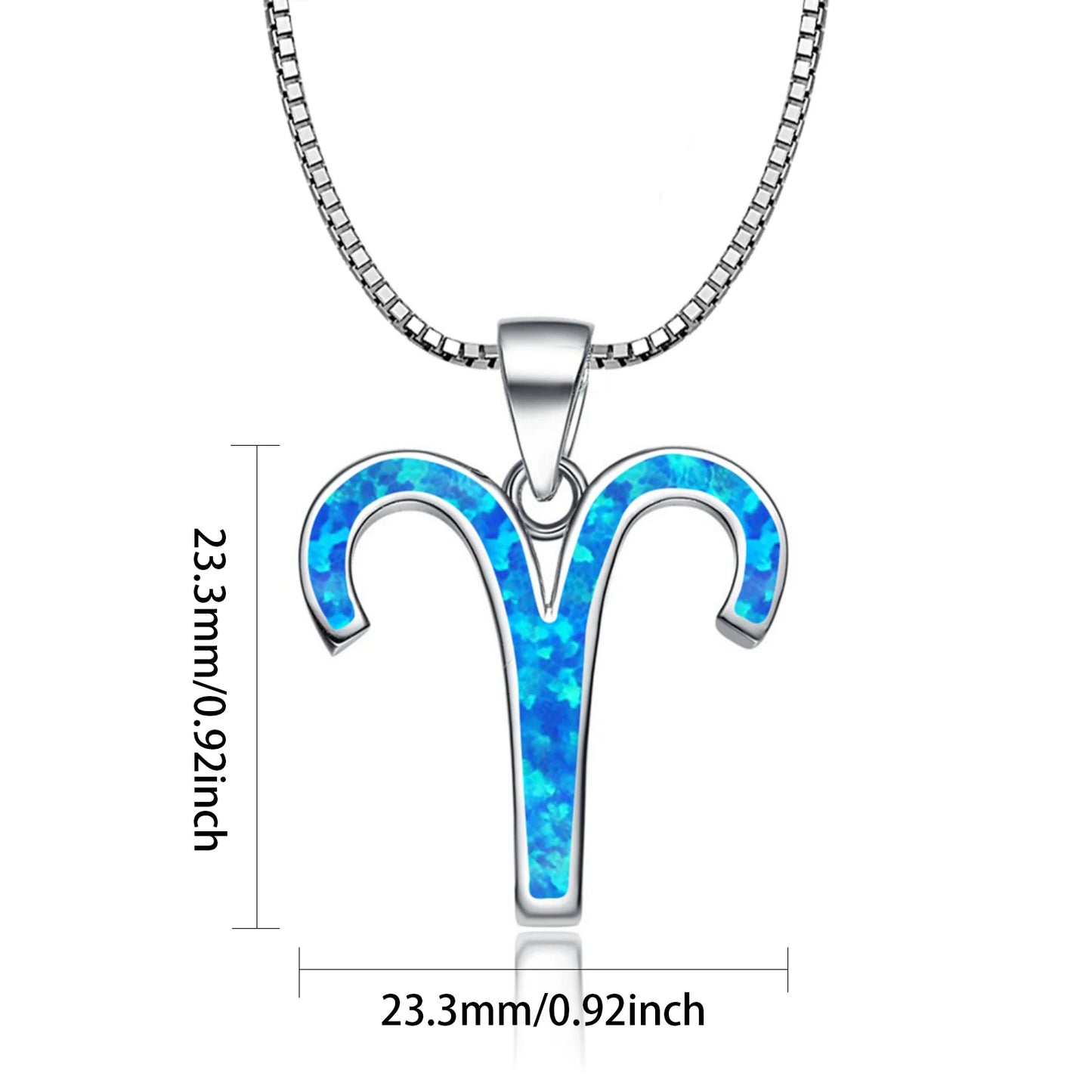 Aries Zodiac Pendant - Blue Opal Inlaid Silver Plated Horoscope Jewelry for Women Wholesale