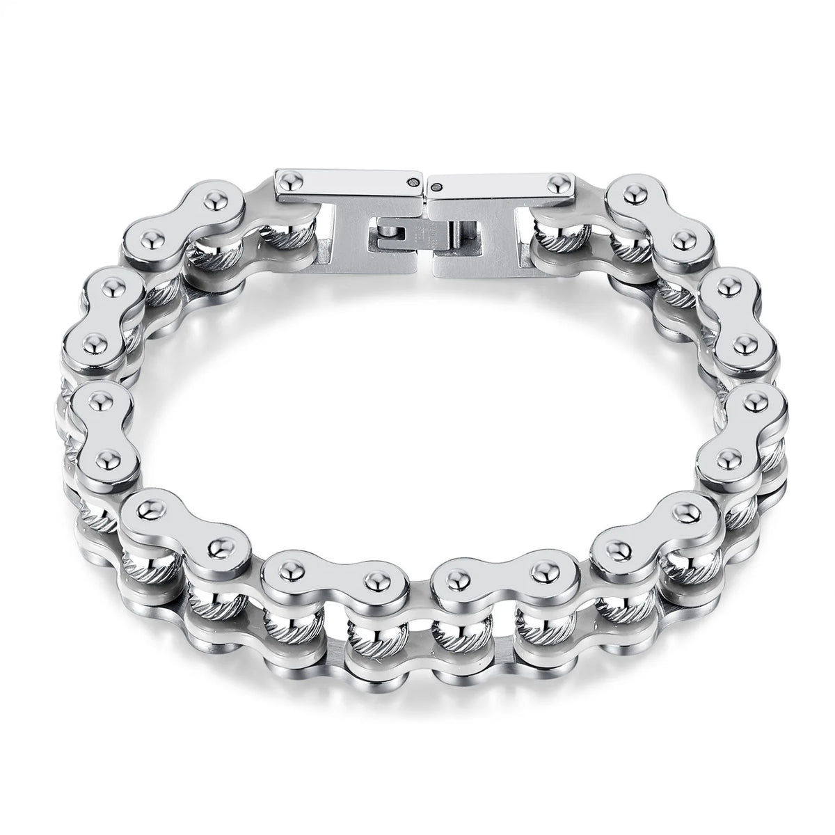 REBEL Stainless Steel Chain & Link Bracelet Men's Jewelry Personalized Street-Style Hip-Hop Trendy Punk-Inspired Biker Chain