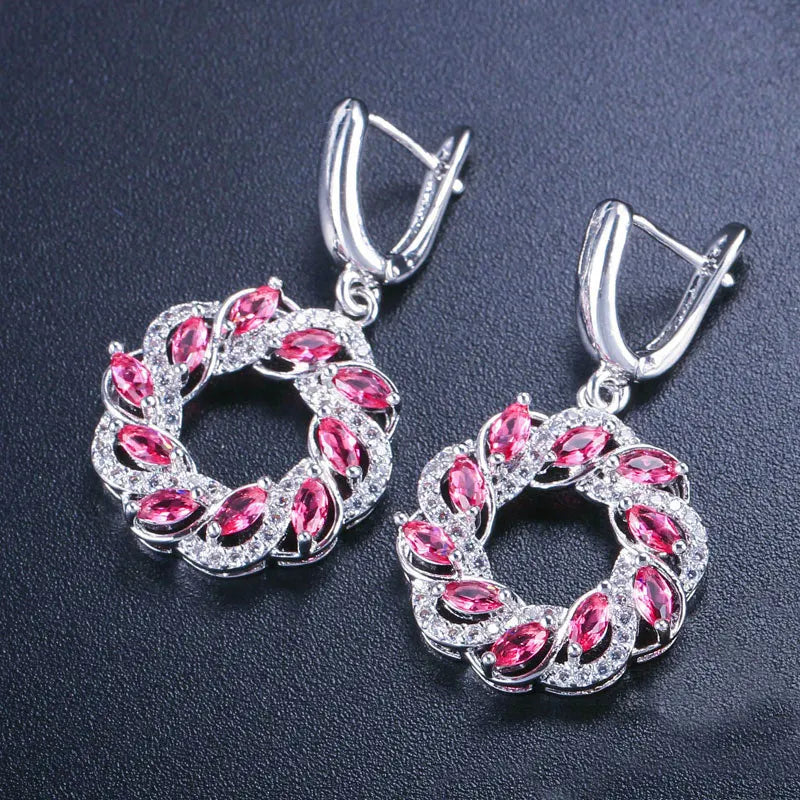 Gemfiori 2022 New Trendy Bridal 925 Silver Drop Earrings Zirconia Dangle Jewelry for Women's Wedding Giftable and Stylish