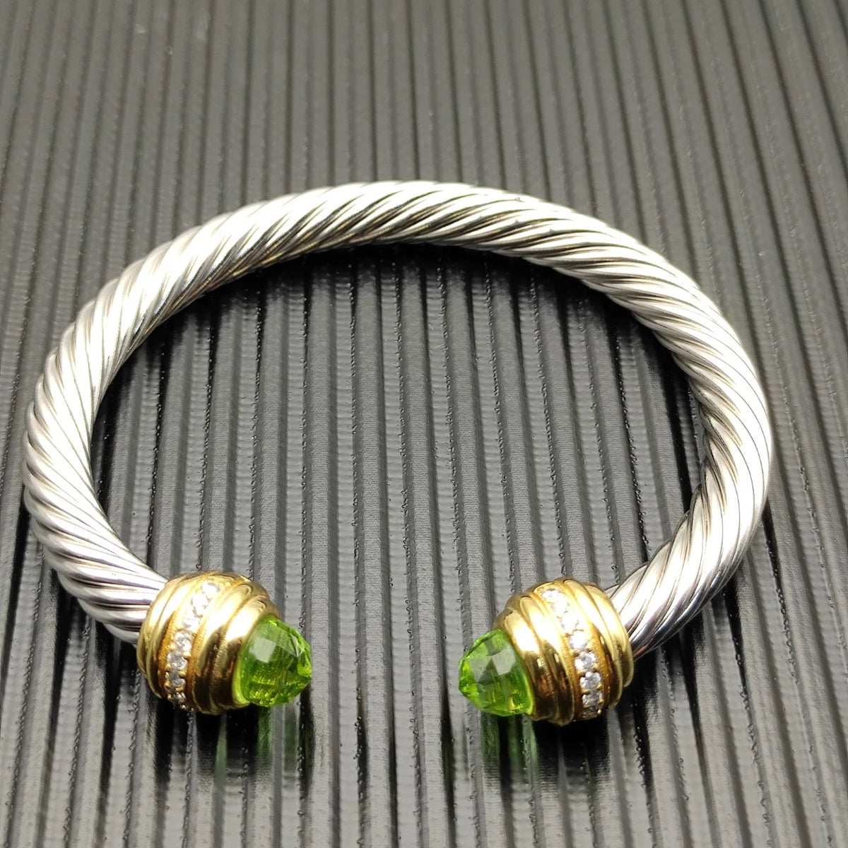 FASHIONISTA DY High-Quality Gold-Plated Diamond-Set Fashion Bangle, Unisex Silver-Plated Diamond-Set Bangle, Jewelry