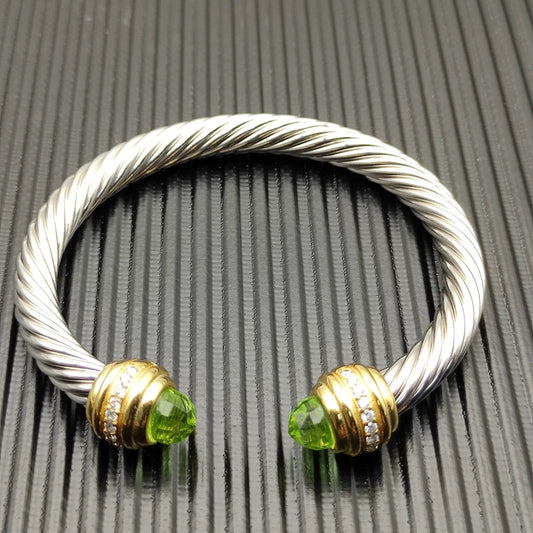 FASHIONISTA DY High-Quality Gold-Plated Diamond-Set Fashion Bangle, Unisex Silver-Plated Diamond-Set Bangle, Jewelry