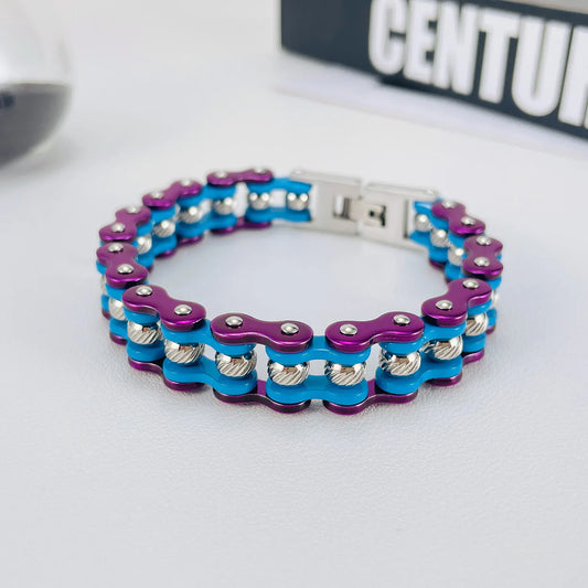 REBEL Stainless Steel Chain & Link Bracelet Men's Jewelry Personalized Street-Style Hip-Hop Trendy Punk-Inspired Biker Chain