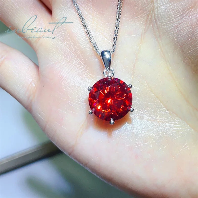 S&S 20ct Red Moissanite 925 Silver Bridal Jewellery Set | Ring, Earrings & Necklace | S&S Collection