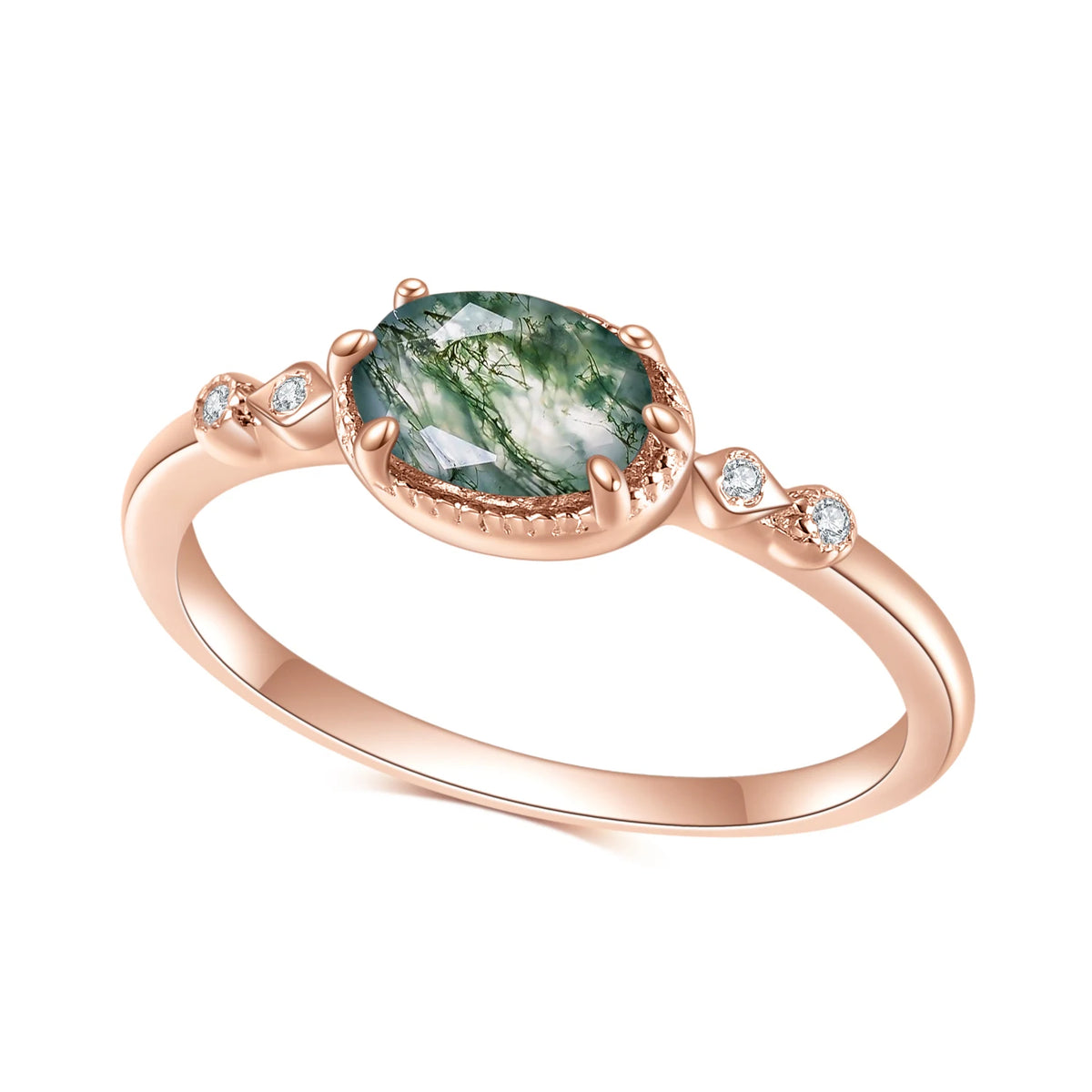 ArtistA OL0899 Abiding Jewelry Custom Oval Cut 5x7mm Colored Synthetic Lab Created Gemostone Zirconia 925 Sterling Sliver Stacking Ring