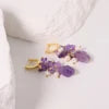 Natural Freshwater Pearl Amethyst Purple Earrings Earring for Woman Korean Fashion Style Vintage Personality Lady Jewelry