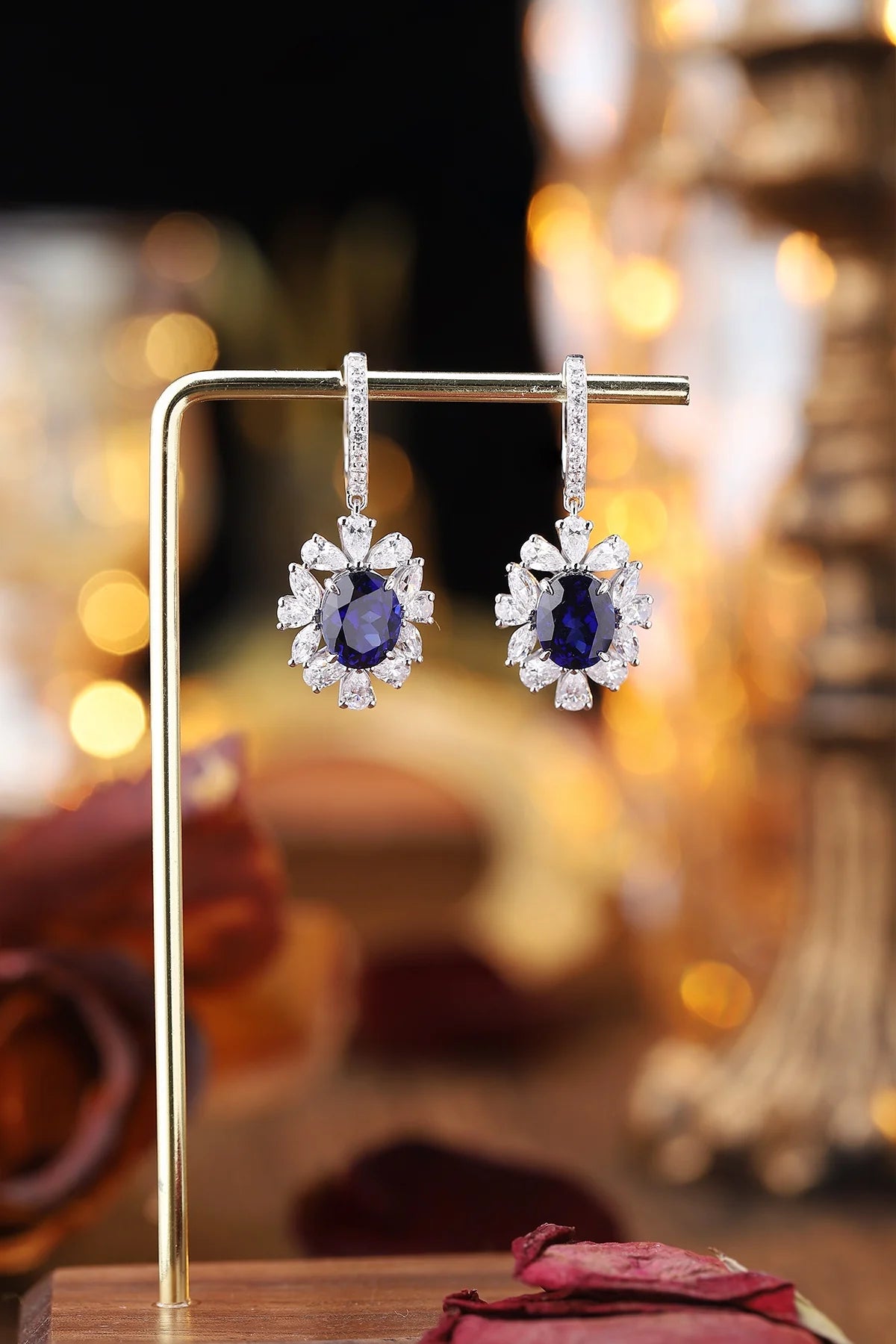 Gemfiori Anster High Quality S925 Lab Grown Sapphire Earring Stud Dainty Gemstone Stud Earrings for Women Daily Wear Gift