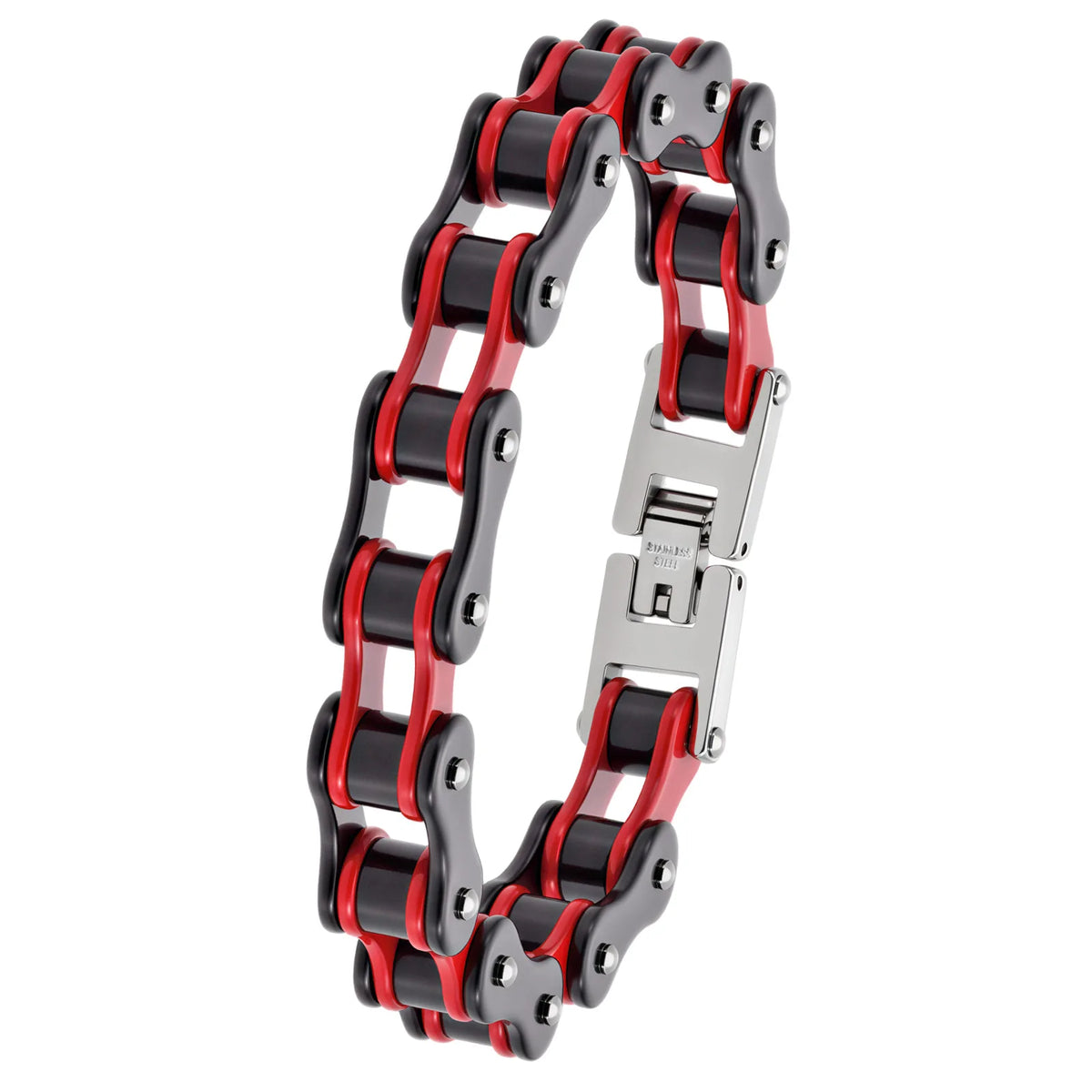 REBEL European American Womens Bicycle Motorcycle Chain Stainless Steel Bracelet Real Gold Plating Trendy Rock-Style Personalized