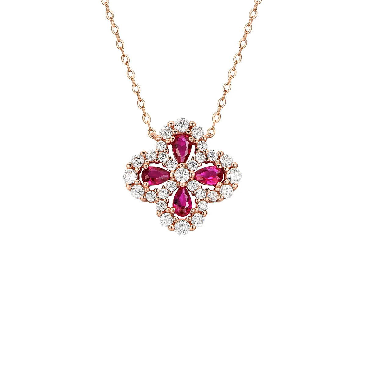 ArtistA 925 Sterling Silver Costum Lab Grown Ruby Necklace Wedding Jewelry Anniversary Gift