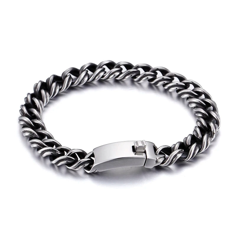 KALEN 316L Stainless Steel Cuban Link Chain Bracelet Male Jewelry KB79020-BD
