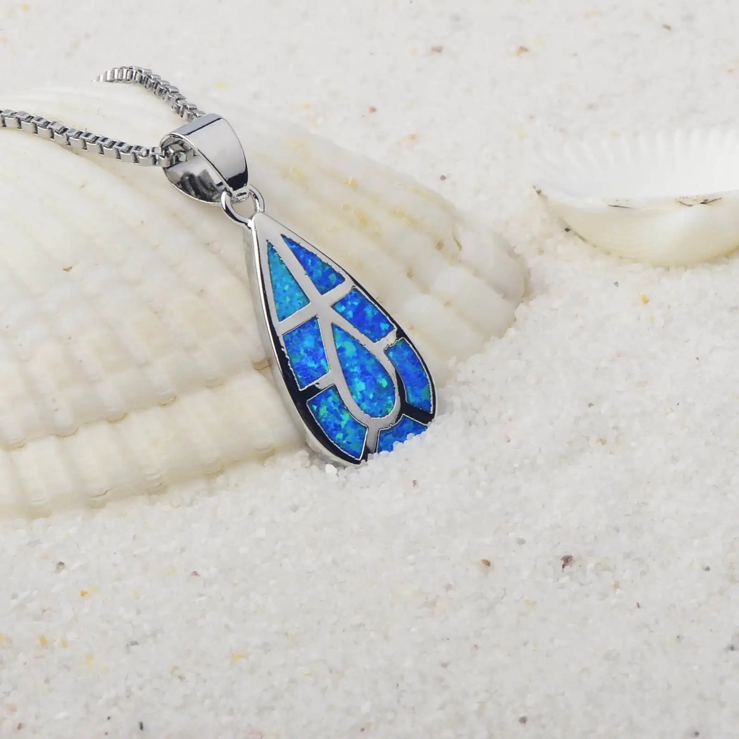Hot Sale Ins TikTok Opal Pendant | Wholesale Water Drop Shaped Gemstone Jewelry for Fashion Brand