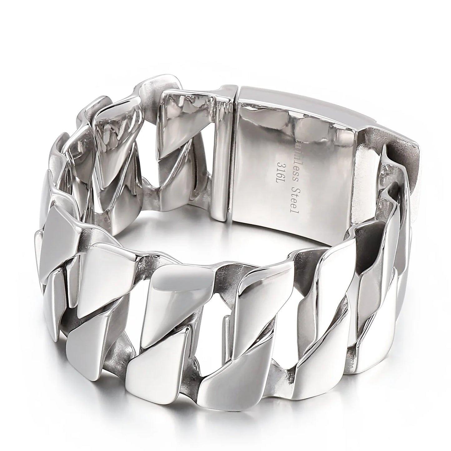 KALEN Jewelry Punk 22.5cm Domineering 316L Stainless Steel Cuban Bracelets Men