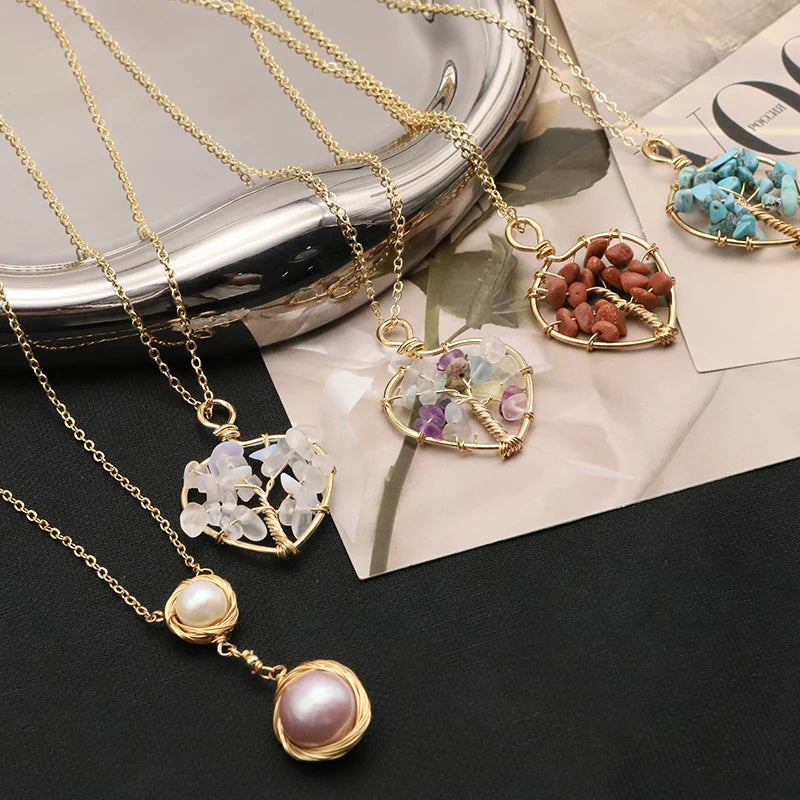 Natural Freshwater Pearl Necklace Simple Personalize Birthday Party Gifts Women Necklace Handmade Jewelry