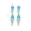 Gemfiori Anster High Quality S925 Lab Grown Paraiba Earring Stud Dainty Gemstone Stud Earrings for Women Daily Wear Gift