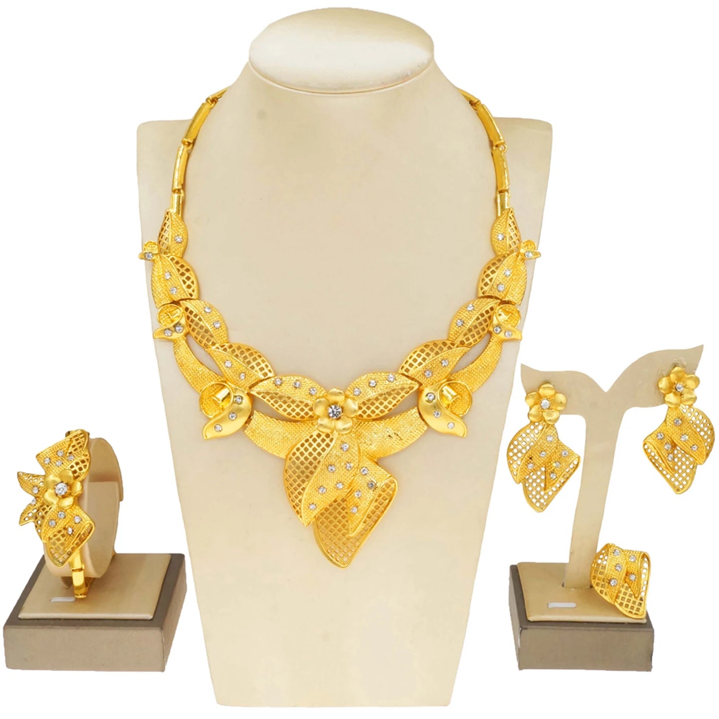 Zhuerrui Fashionable Wedding Good Jewelry Set Factory Rose Beads Necklace Jewelry Sets Latest Women's Birthday Party DH2310125