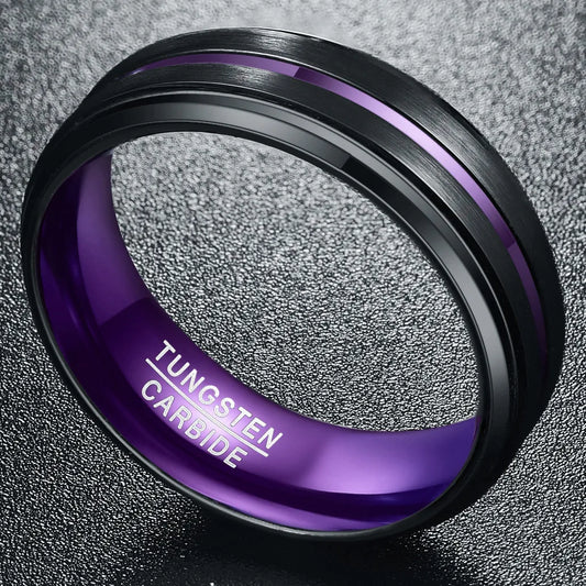 NEWLiFE REBEL Motive Pulse 8mm Ring in Black Plated