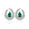 Gemfiori Fine Jewelry Lab Grown Emerald Earrings Stud Classic Women Earrings S925 Sterling Silver