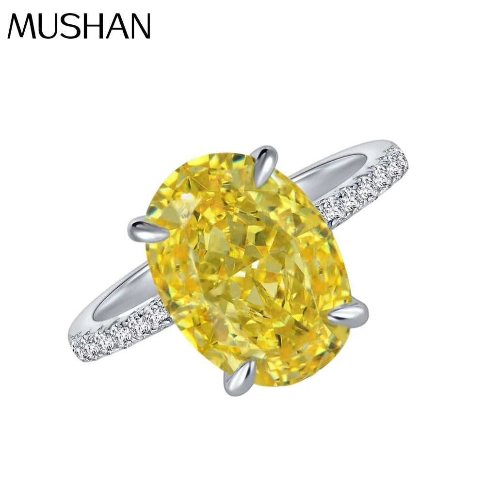 MuShan Jewelry Factory 4ct High Carbon Diamond Ring 925 Set With 9*13 European and American Style Light Luxury Ring