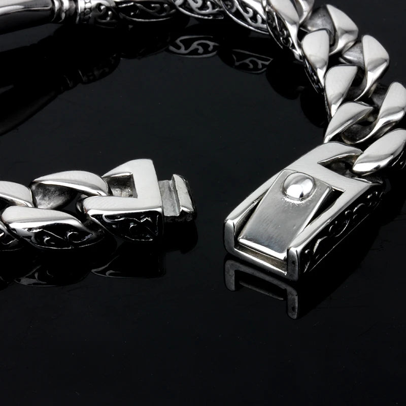 KALEN Stainless Retro Vintage Bracelet Men En Acier Inoxydable Bracelets Acier Inoxydable