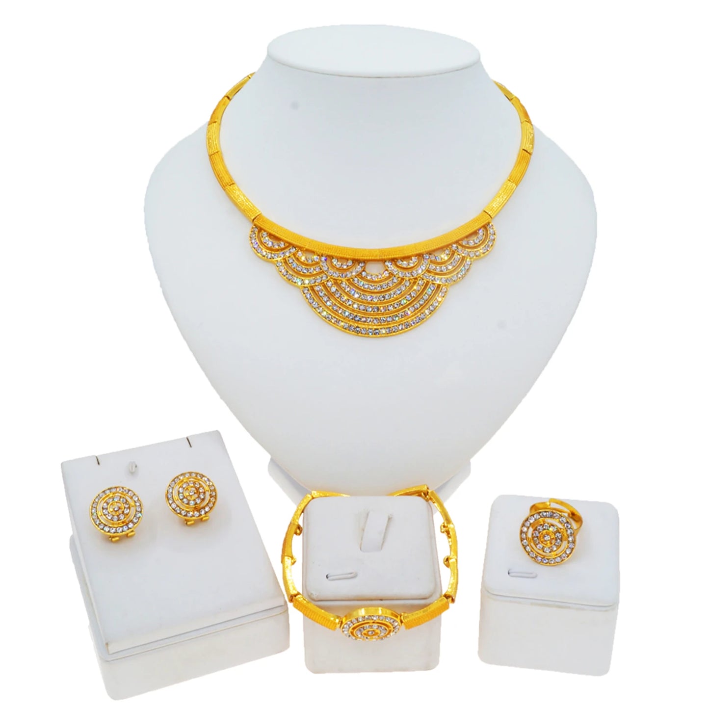 Zhuerrui Exquisite Gold African Jewelry Sets Cheap Bead Necklace Bracelet Jewelry Set Beautiful Woman Festival Gifts HD2300214