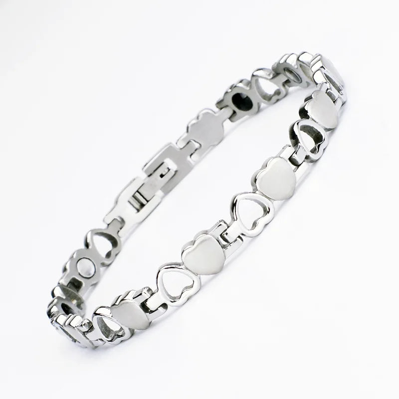 REBEL FASHIONISTA Stainless Steel Jewelry Titanium Steel Bracelet Hand Decoration love Magnet Health Bracelet