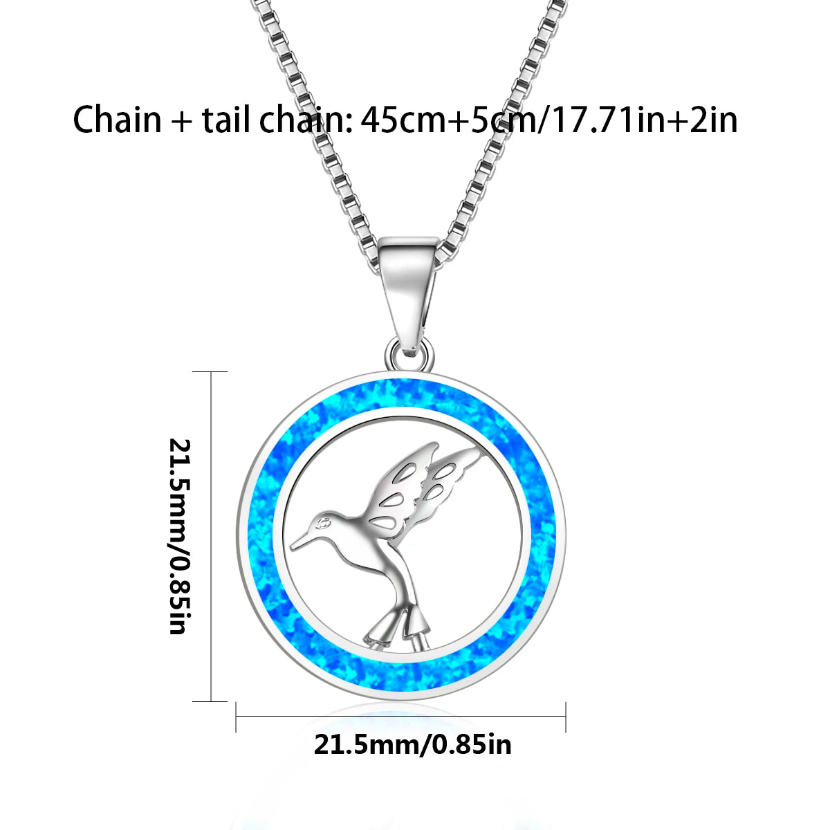 Stylish Bird Pendant Necklace Aobao Opal Inlaid Circle Fashion Jewelry