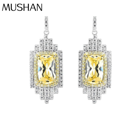 MUSHAN Jewelry Factory Silver Stud Earrings Electroplated White Gold and Set With High Carbon Diamond Jewelry