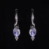 ArtistA OL0875 Abiding Trendy Personalized Pear Cut 5x7MM Moonstone 925 Sterling Silver Huggies Charms Hoop Earrings