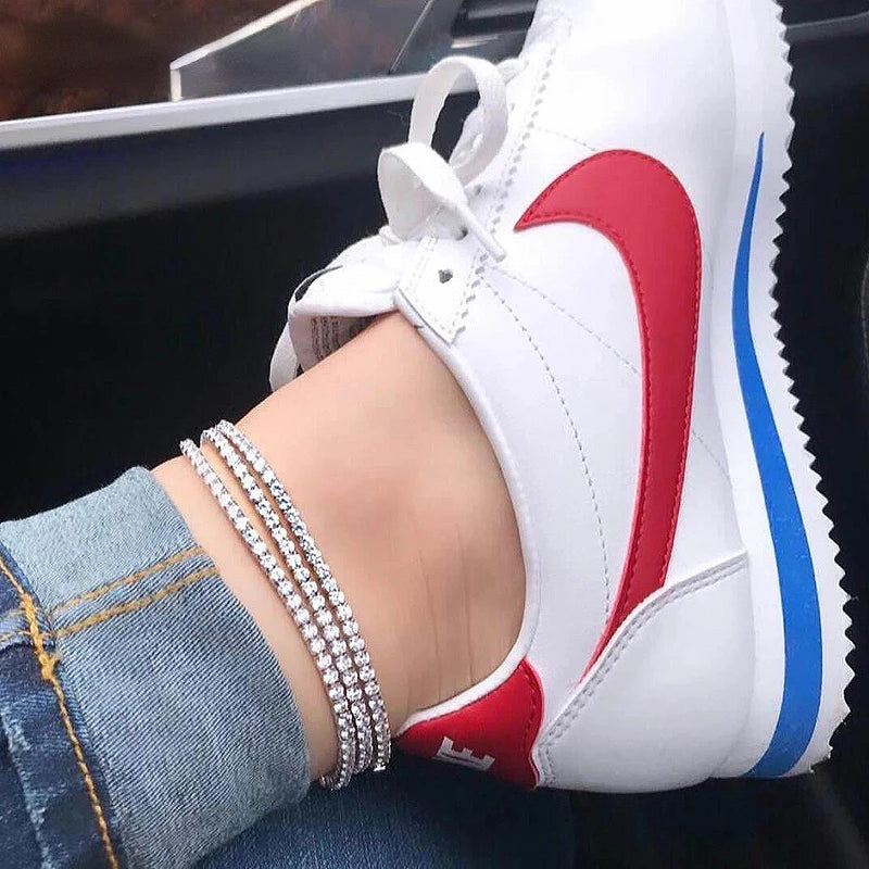 3mm Micro Pave CZ Iced Out Bling Tennis Chain Anklet Trendy Summer Girl Women Leg Chains with Zircon for Gift