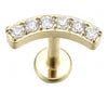 S&S ASTM F136 Titanium Labret Stud | Zircon | 83 Designs | Titanium & Gold