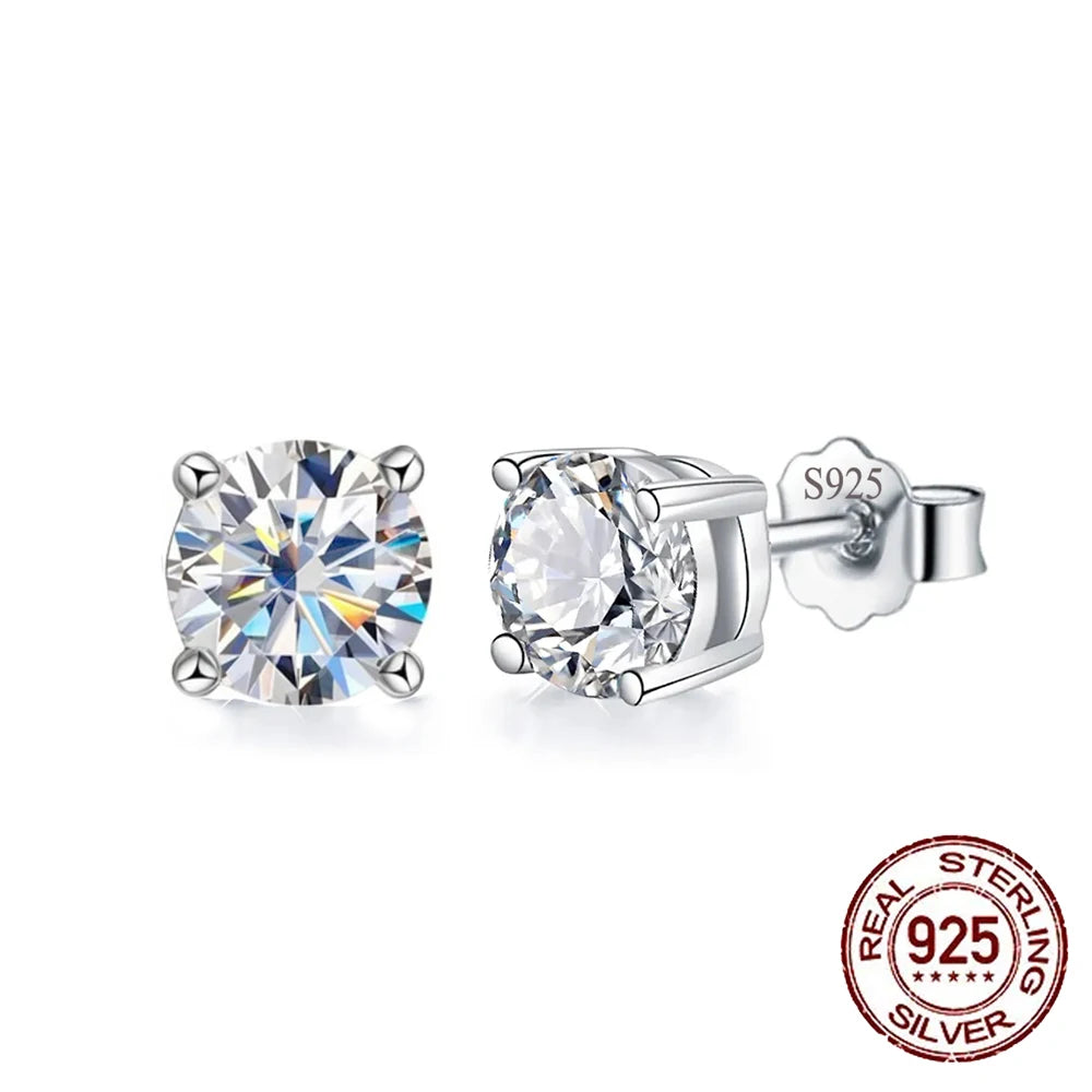 S&S 925 Sterling Silver 6mm Round CZ Stud Earrings – 6 Colours – Collection