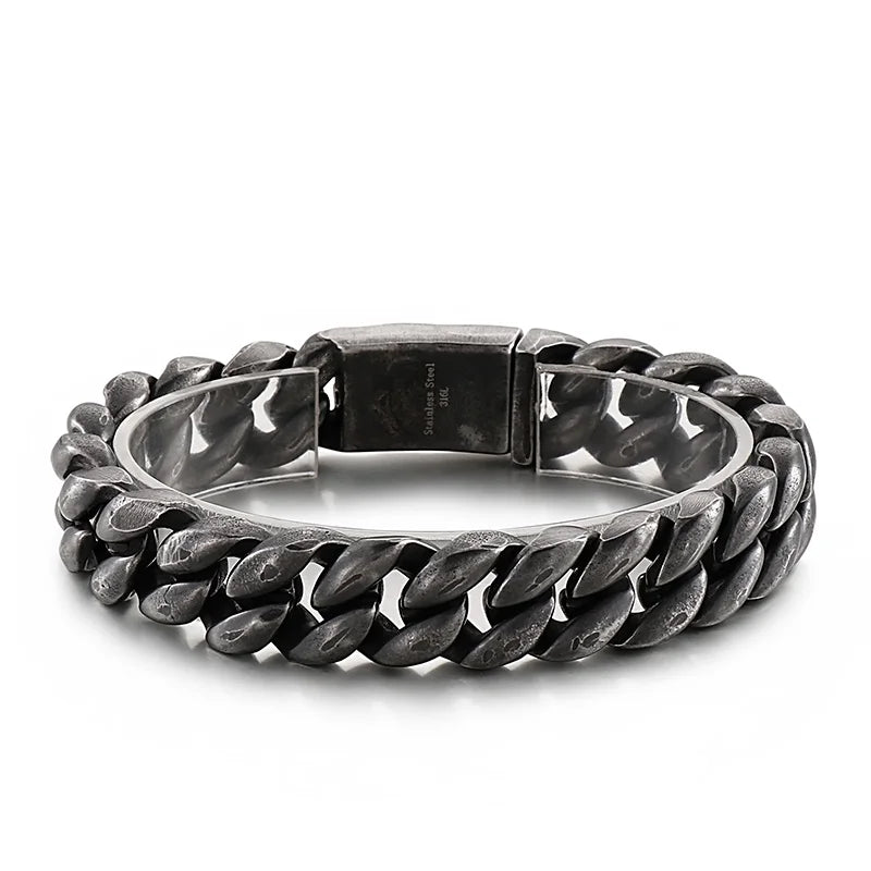 KALEN Hip-hop Stainless Steel Fashion Jewelry Bracelets Cuban Style Links Bracelet for Men