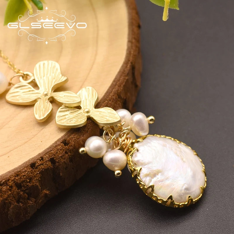 Natural Fresh Water White Pearl Pendant Necklace for Women Lovers' Engagement Party Handmade Jewelry  Earrings Bulk