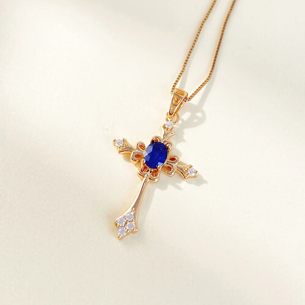Gioiellieri New Design Gold Plated Natural Fancy Colored Sapphire Fashion 925 Sterling Silver Fine Jewelry Engagement Pendant Necklace