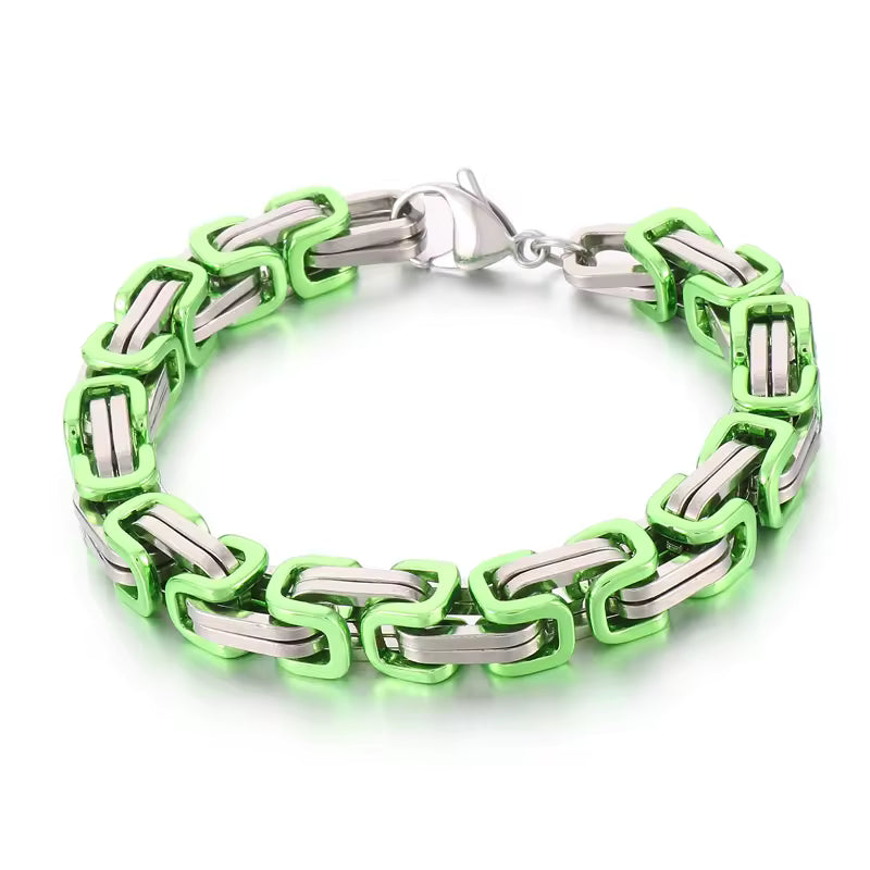 NLB01SPECIAL193 Unisex 6 multi Colors Stainless Steel Byzantine Links Bracelets for £39/-