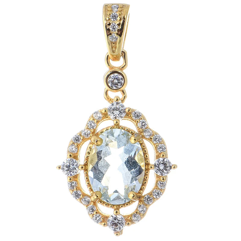 Gioiellieri Handmade Rhodium Plated 925 Sterling Silver Natural Topaz Pendant Claw Setting Purple Crystal Healing Stone Necklace Women's