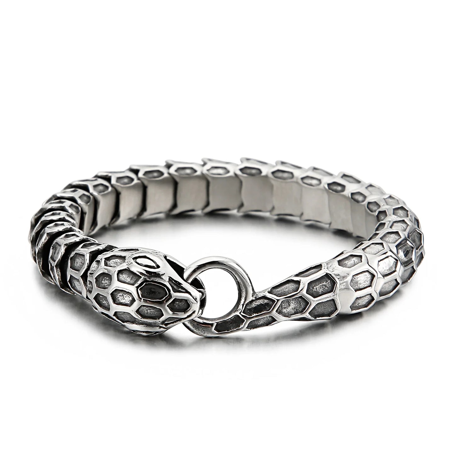 KALEN Populous Punk Snake Bracelet Links Bangle Stainless Steel Fashion Bracelets for Men