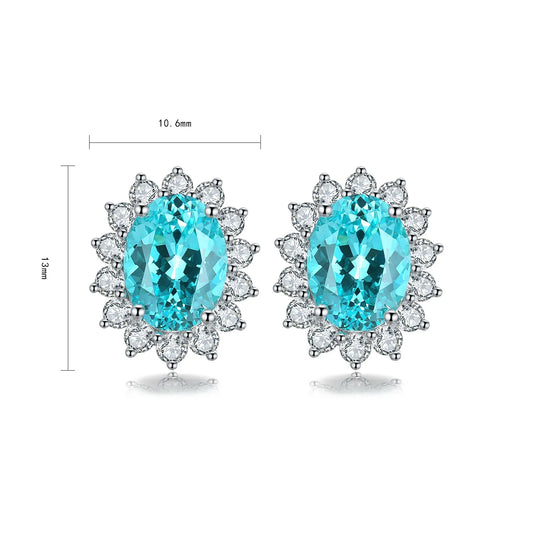 Gemfiori Anster Lab-Grown Sapphire S925 Silver Trendy Drop Earrings for Wedding & Party