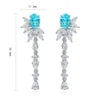Gemfiori Anster High Quality S925 Lab Grown Paraiba Earring Stud Dainty Gemstone Stud Earrings for Women Daily Wear Gift