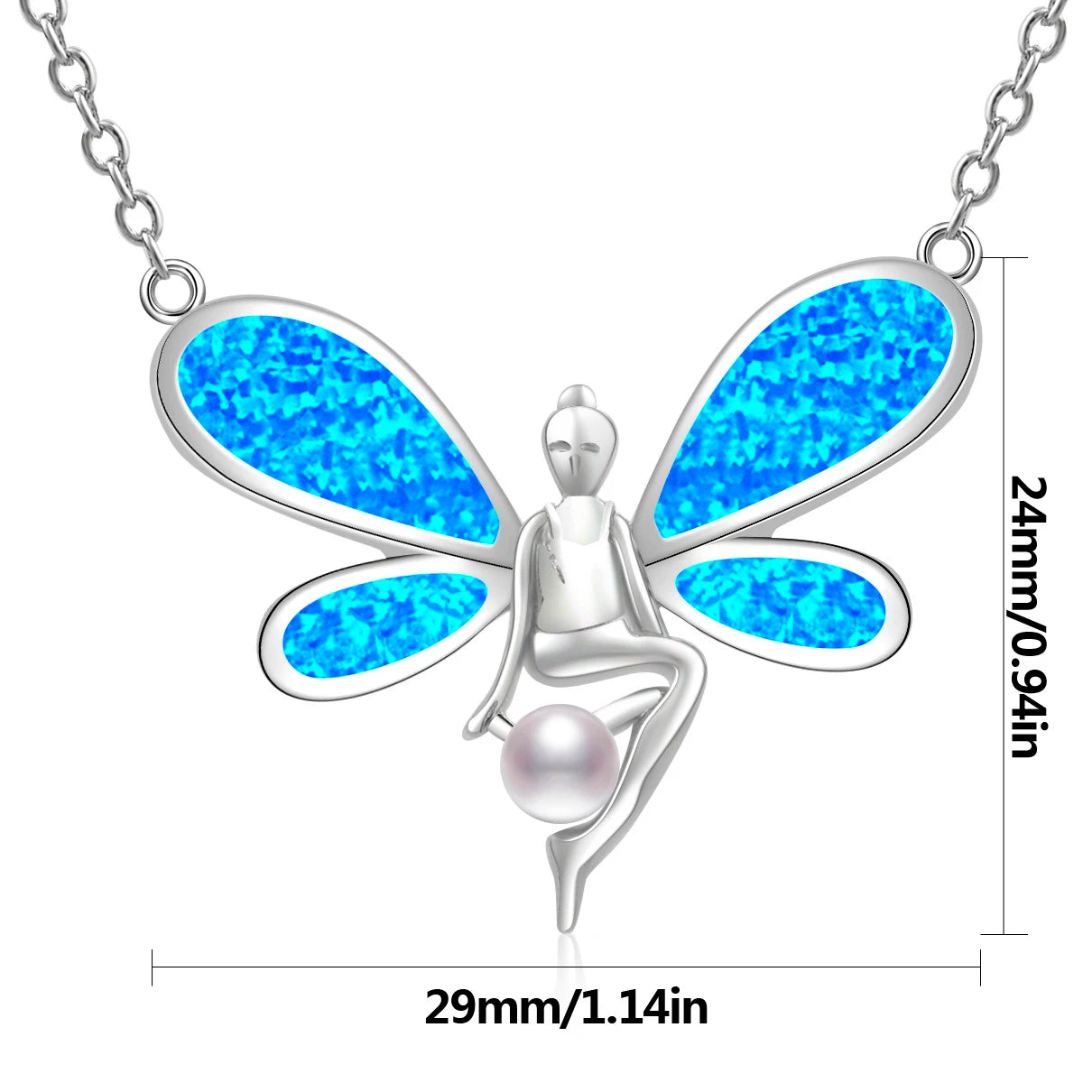 TikTok & Instagram Fashionable Sporty Brass Alloy Elf-shaped Opal Pendant Necklace (Party Style)
